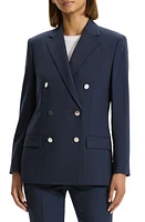 Theory Oxford Boxy Double Breasted Jacket Nocturne Navy at Nordstrom,