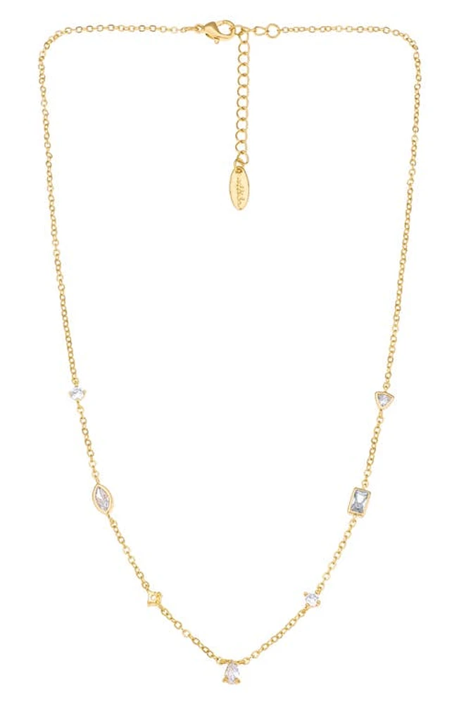 Ettika Simple Crystal Station Necklace in Gold at Nordstrom