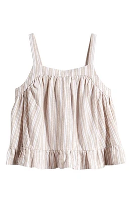 Nordstrom Kids' Apron Linen Blend Top Stripe at Nordstrom,