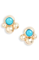 Anzie Bonheur Bubbling Brook 14K Gold Stud Earrings in Yellow Gold/Blule at Nordstrom