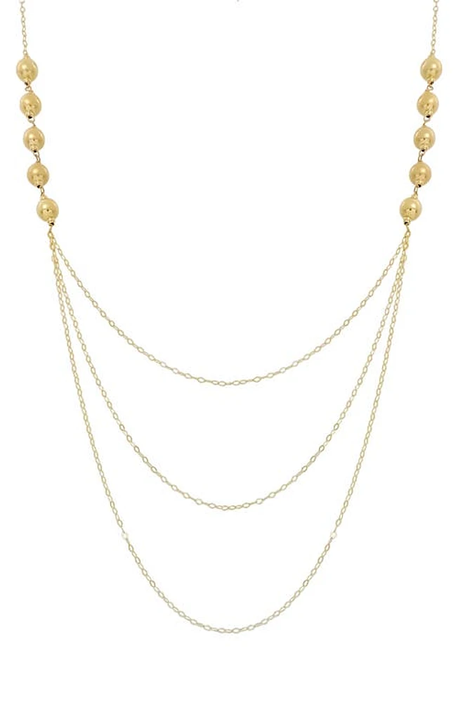 Bony Levy 14K Layered Chain Necklace in 14K Yellow Gold at Nordstrom, Size 24