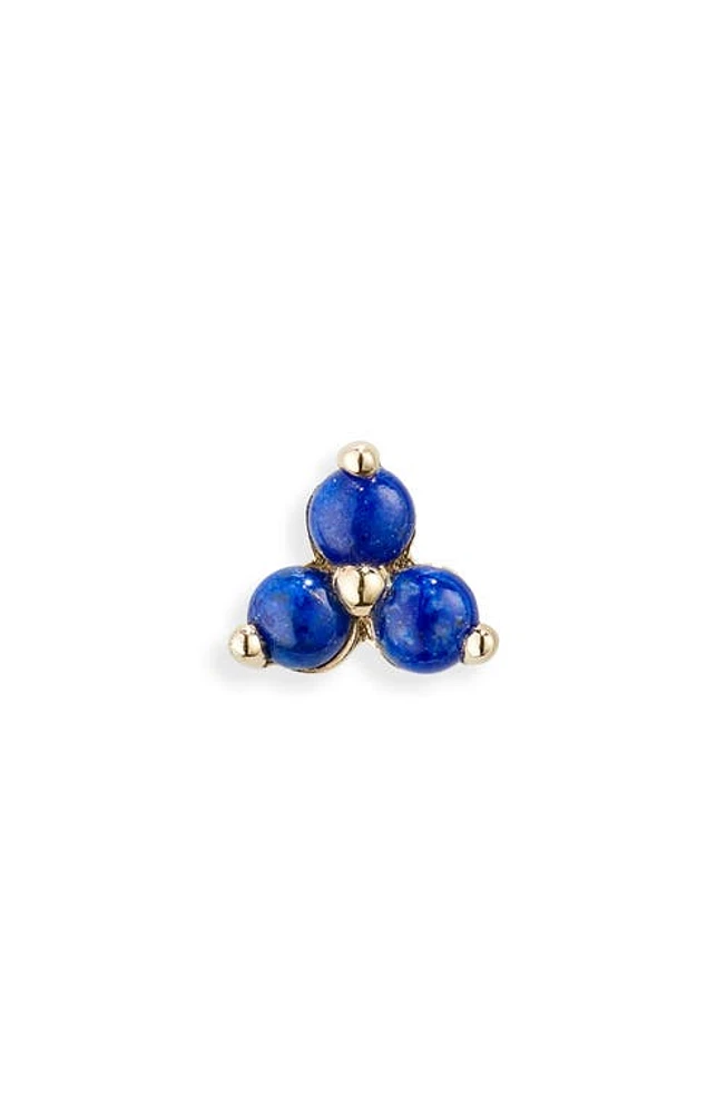 Maria Tash Large Lapis Trinity Threaded Stud Earring in Gold/blue at Nordstrom