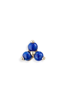 Maria Tash Large Lapis Trinity Threaded Stud Earring in Gold/blue at Nordstrom