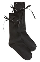 Simone Rocha Bow & Bell Embellished Ankle Socks in Black/Black/Pearl at Nordstrom