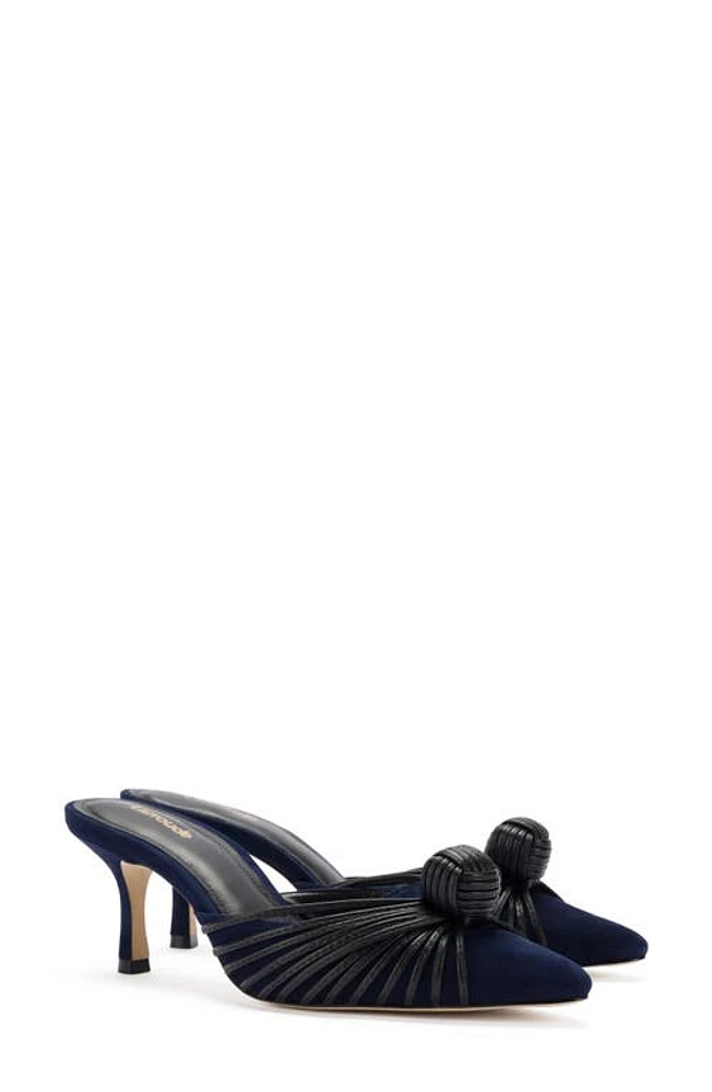 Larroudé Valerie Pointed Toe Mule Dark Blue at Nordstrom,