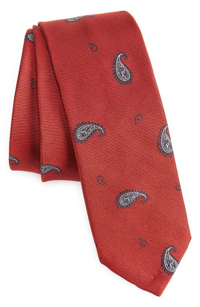 Thom Browne Paisley Silk Tie in Red at Nordstrom