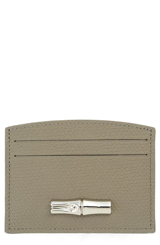 Longchamp Roseau 4-Slot Leather Card Case in Turtledove at Nordstrom