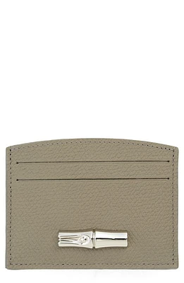 Longchamp Roseau 4-Slot Leather Card Case in Turtledove at Nordstrom