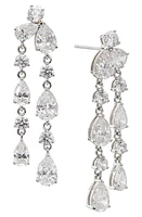 Nadri Leah Double Linear Drop Earrings in Rhodium at Nordstrom