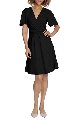 Maggy London Flutter Sleeve Dress Black at Nordstrom,