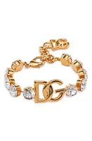 Dolce & Gabbana DG Logo Crystal Embellished Bracelet in Gold at Nordstrom