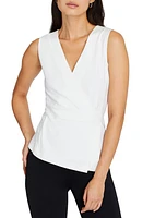 Club Monaco Sleeveless Wrap Front Knit Top in White/Blanc at Nordstrom, Size Small