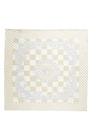 Versace Medusa Check Silk Scarf in 5X530-Light Sand White Silver at Nordstrom