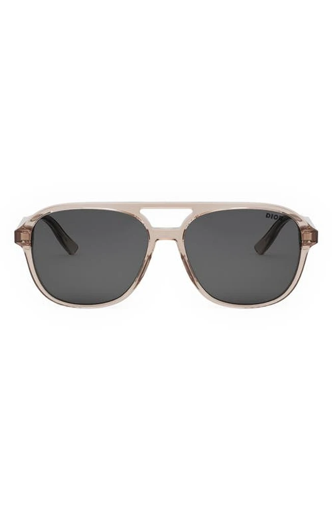 InDior N1I 57mm Navigator Sunglasses in Shiny Pink /Smoke at Nordstrom