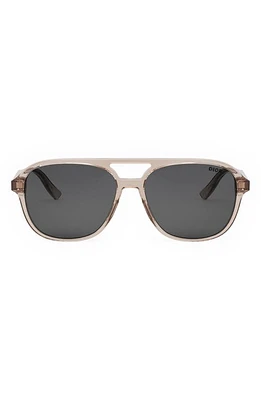 InDior N1I 57mm Navigator Sunglasses in Shiny Pink /Smoke at Nordstrom