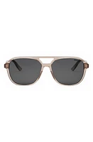 InDior N1I 57mm Navigator Sunglasses in Shiny Pink /Smoke at Nordstrom