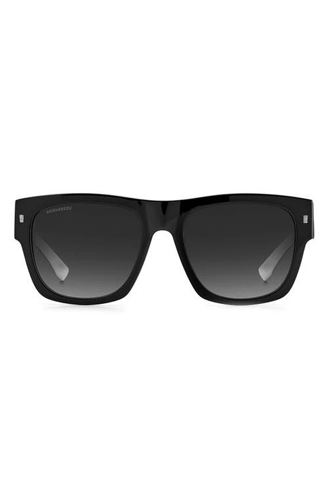 Dsquared2 55mm Square Sunglasses in Black/white at Nordstrom