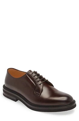 Brunello Cucinelli Leather Derby C8033 Castagno at Nordstrom,