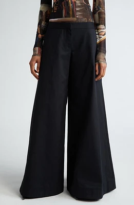 Puppets and Puppets Rave Wide Leg Chino Trousers in Black at Nordstrom, Size 2