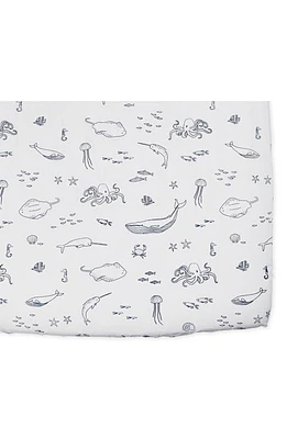 Pehr Bunny Hop Organic Cotton Crib Sheet in Life Aquatic at Nordstrom