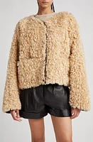 Stand Studio Charmaine Faux Shearling Jacket in Natural Beige/Mole Grey at Nordstrom, Size 2 Us