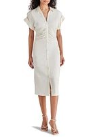 Steve Madden Cambrie Ruched Linen Blend Midi Dress at Nordstrom,