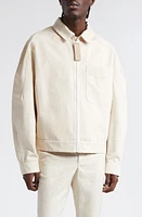 Jacquemus Le Blouson Linu Boxy Cotton & Linen Workwear Jacket Beige at Nordstrom, Us