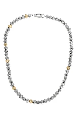 AllSaints Geometric Beaded Necklace in Gold/Rhodium at Nordstrom