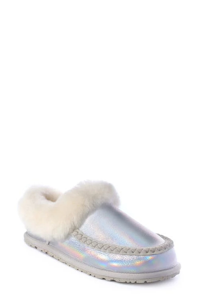 Manitobah Genuine Shearling Cabin Clog Reflective Frost at Nordstrom,