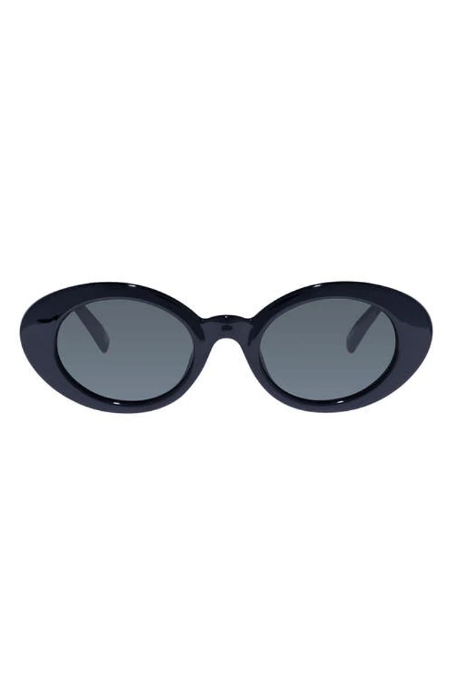 Le Specs Nouveau Vie 50mm Oval Sunglasses in Black 2 at Nordstrom