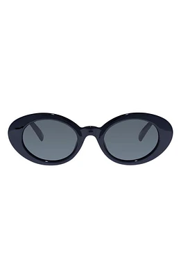 Le Specs Nouveau Vie 50mm Oval Sunglasses in Black 2 at Nordstrom