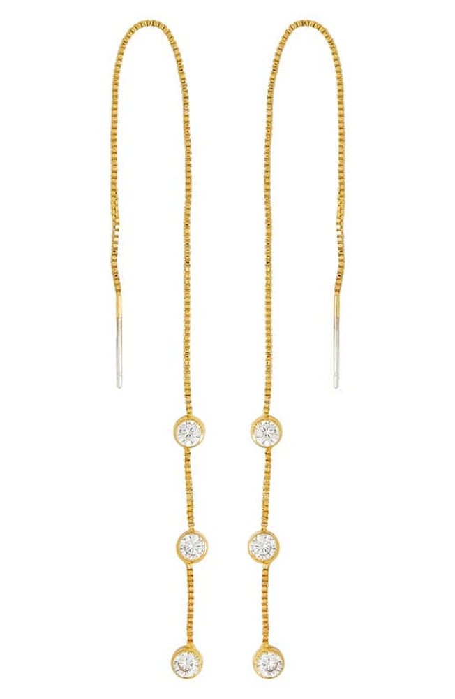 Petit Moments Marin Crystal Station Threader Earrings in Gold at Nordstrom