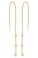 Petit Moments Marin Crystal Station Threader Earrings in Gold at Nordstrom