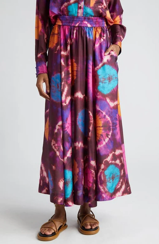 Zimmermann Acadian Tie Dye Silk Maxi Skirt Multi at Nordstrom,