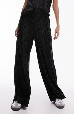 Topshop Wide Leg Trousers Black at Nordstrom,