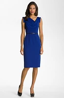 Black Halo Jackie Belted Stretch Gabardine Sheath Dress at Nordstrom,