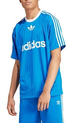 adidas Originals Adicolor Relaxed Fit Poly T-Shirt Bluebird/White at Nordstrom,