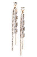 Open Edit Crystal Mixed Chain Drop Earrings in Gold- Rhodium at Nordstrom