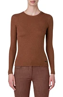 Akris Rib Silk & Cotton Crewneck Sweater at Nordstrom,