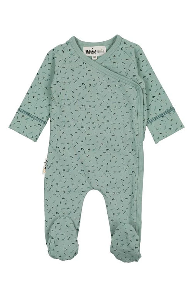 Manière Silly Squiggle Footie Aqua at Nordstrom,