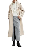 MANGO Angela Belted Trench Coat Grey Stone at Nordstrom,