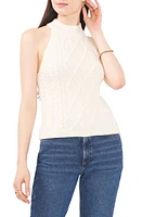 1.STATE Mixed Cable Sleeveless Cotton Blend Sweater in Antique White at Nordstrom, Size X-Large