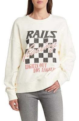 Rails Racing Relaxed Crewneck Sweatshirt Ivory at Nordstrom,