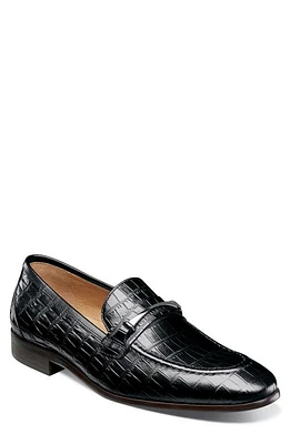 Stacy Adams Ferdinand Croc Embossed Loafer Black at Nordstrom,