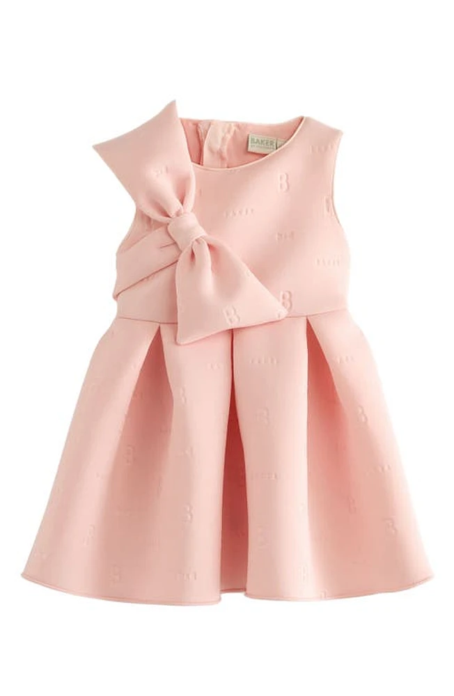 Baker by Ted Kids' Shoulder Bow Scuba Crepe Dress Pink at Nordstrom,