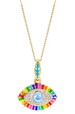 NeverNoT Life in Colour Diamond Eye Pendant Necklace in Gold at Nordstrom