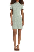 DONNA MORGAN FOR MAGGY Short Sleeve Tweed Minidress Green Multi at Nordstrom,