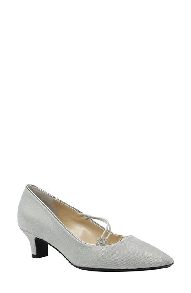 J. Reneé Idenah Pointed Toe Pump Silver Glitter Fabric at Nordstrom,