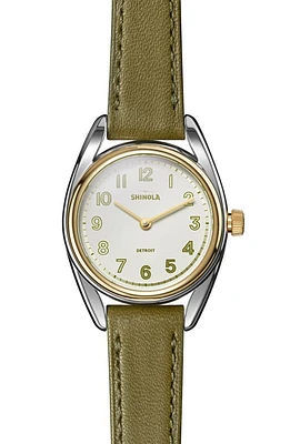 Shinola Derby Leather Strap Watch, 30mm in Alabaster at Nordstrom