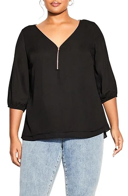 City Chic Zip Fling Top at